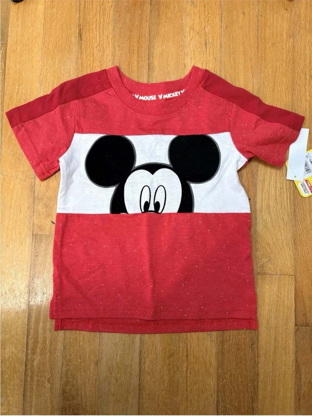 Disney Red, White and Black Mickey Peekaboo Short Sleeve Tee